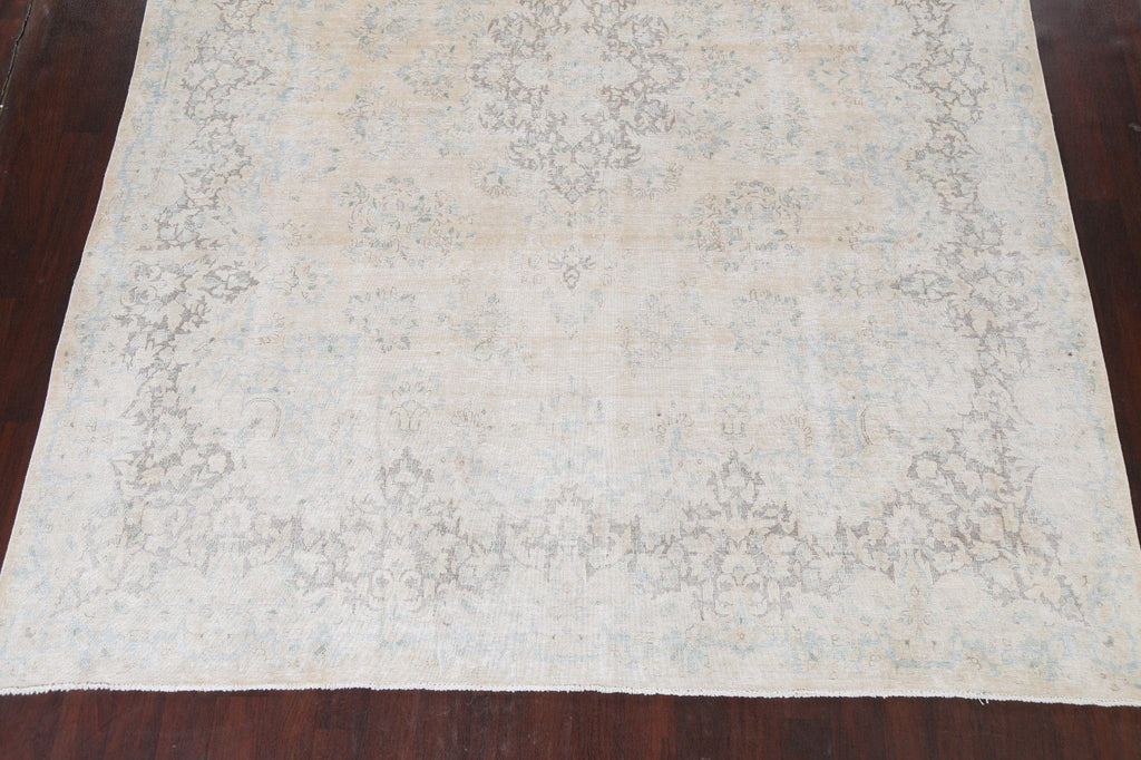 Muted Distressed Kerman Persian Area Rug 10x13