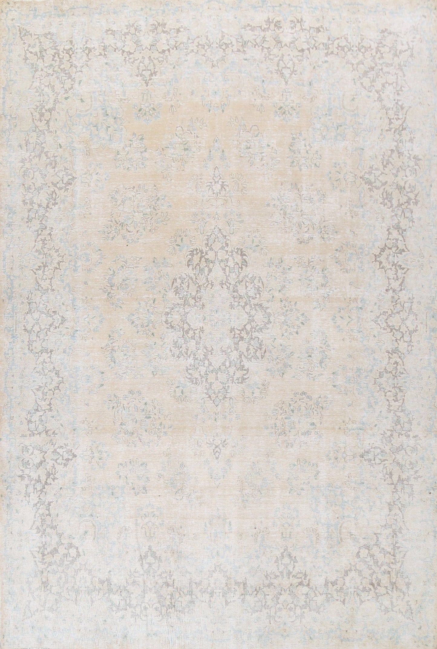 Muted Distressed Kerman Persian Area Rug 10x13