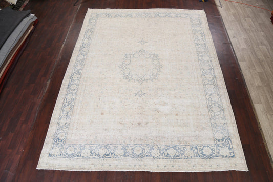 Muted Distressed Kerman Persian Area Rug 10x13