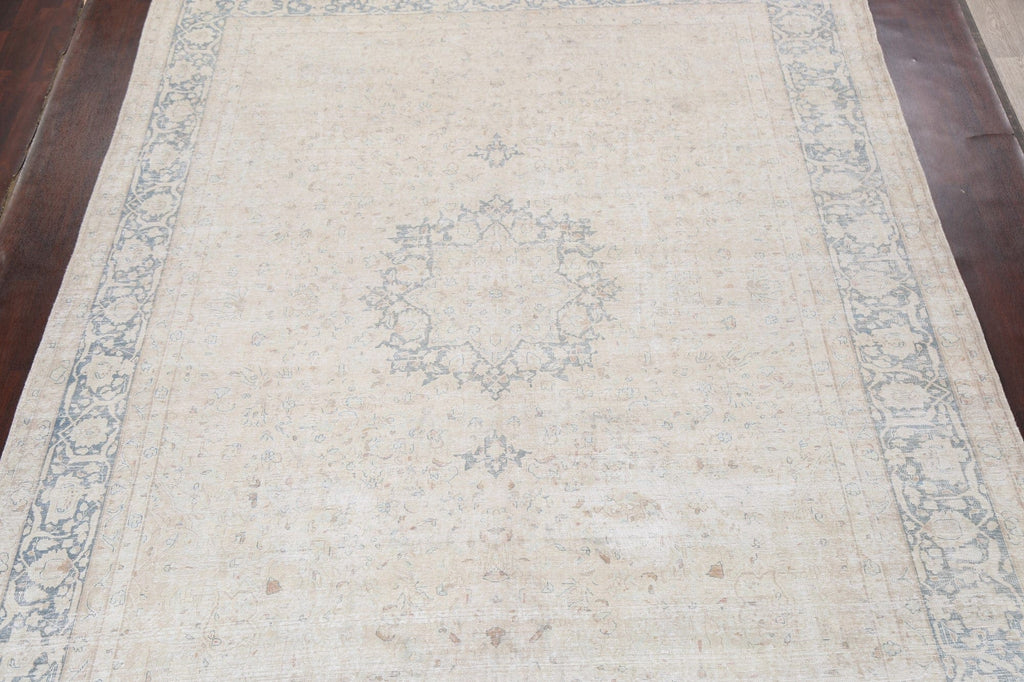 Muted Distressed Kerman Persian Area Rug 10x13