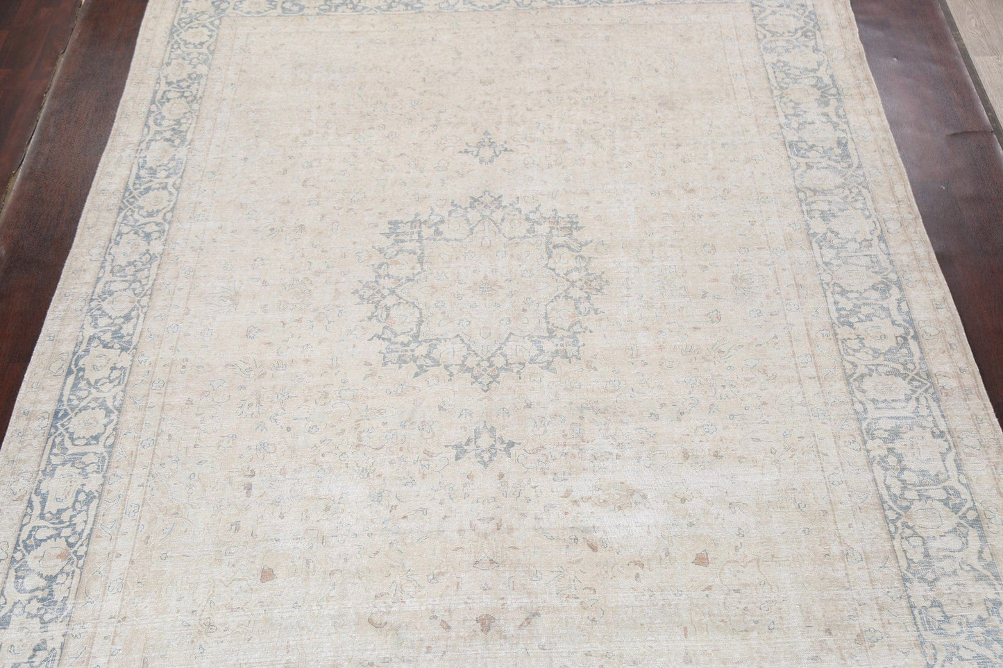 Muted Distressed Kerman Persian Area Rug 10x13