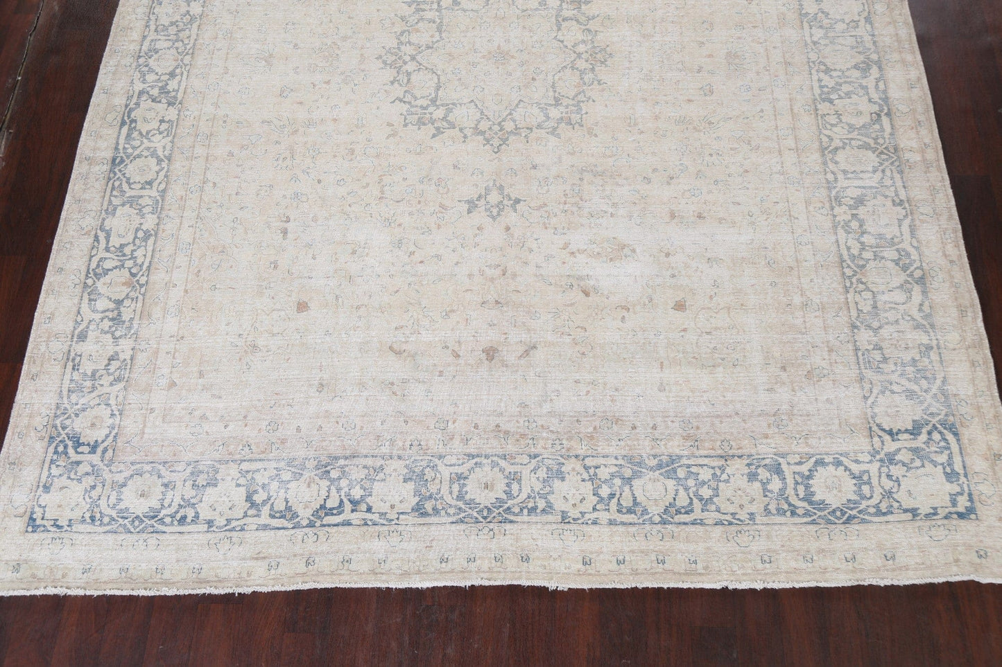 Muted Distressed Kerman Persian Area Rug 10x13