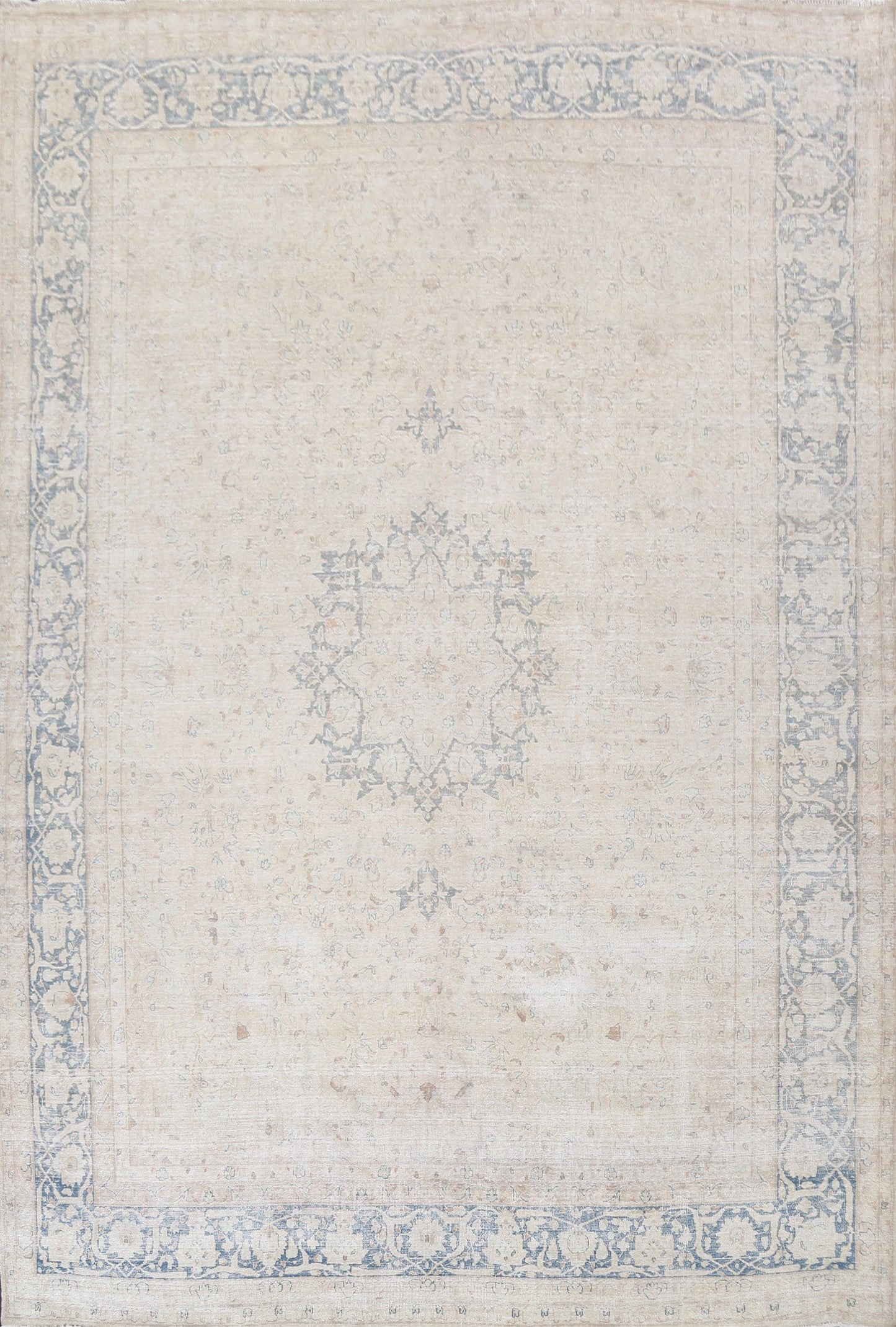 Muted Distressed Kerman Persian Area Rug 10x13