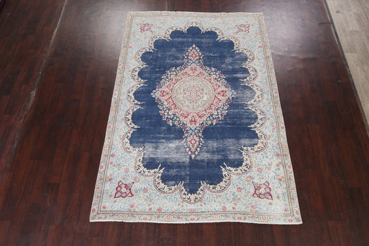 Distressed Kerman Persian Area Rug 6x9