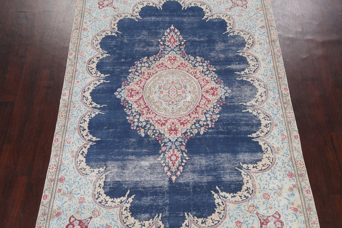 Distressed Kerman Persian Area Rug 6x9