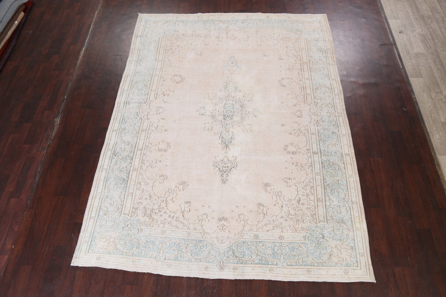 Muted Distressed Kerman Persian Area Rug 8x11