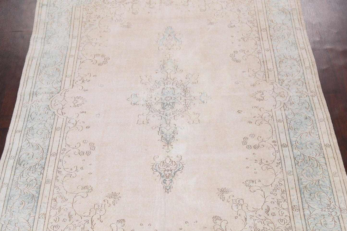 Muted Distressed Kerman Persian Area Rug 8x11