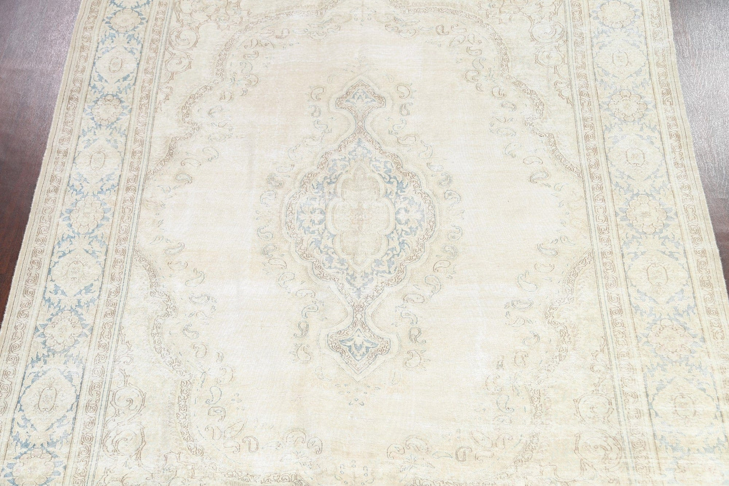 Muted Distressed Kerman Persian Area Rug 8x12