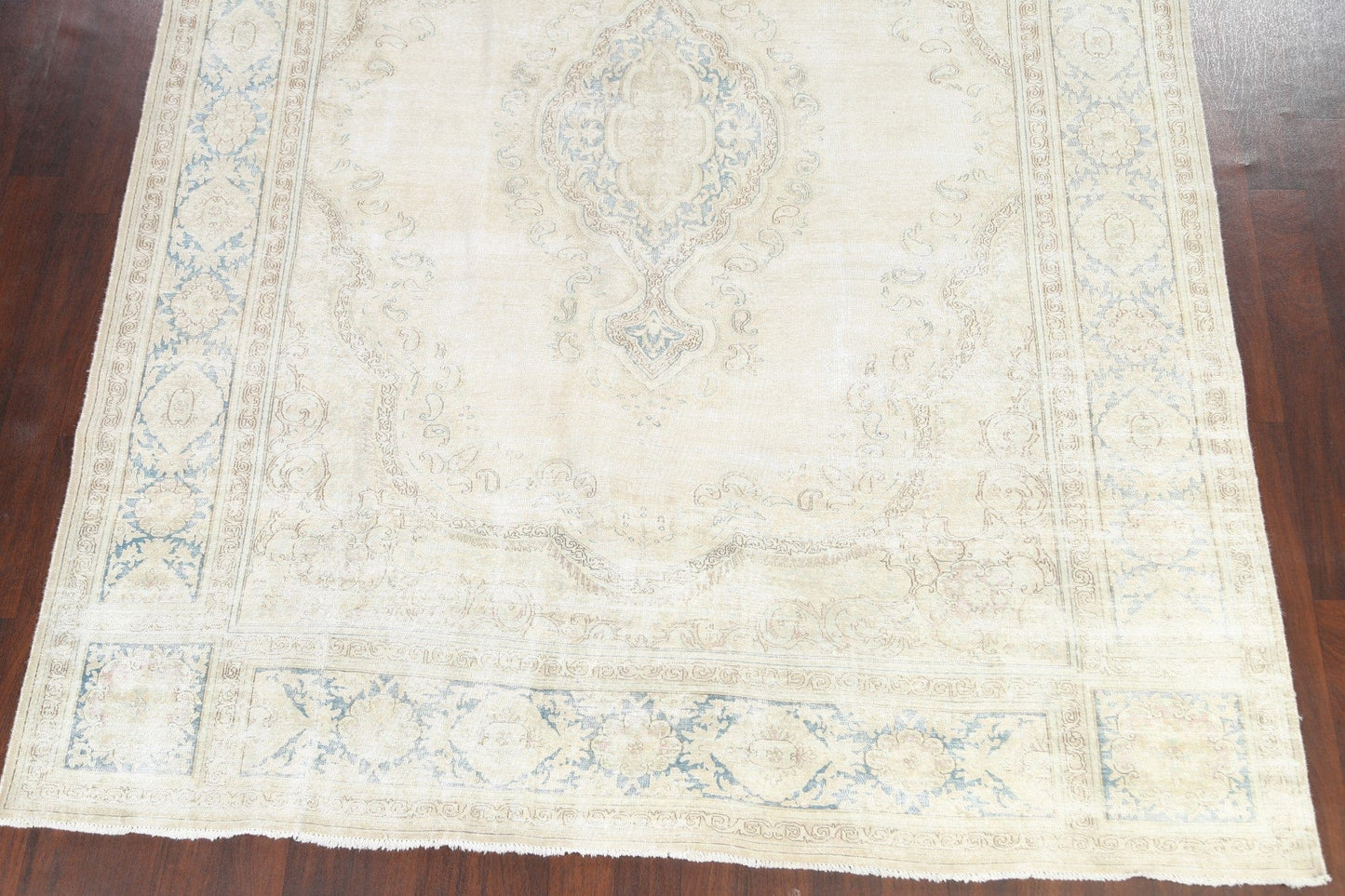 Muted Distressed Kerman Persian Area Rug 8x12