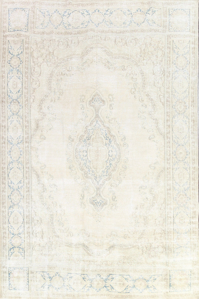 Muted Distressed Kerman Persian Area Rug 8x12