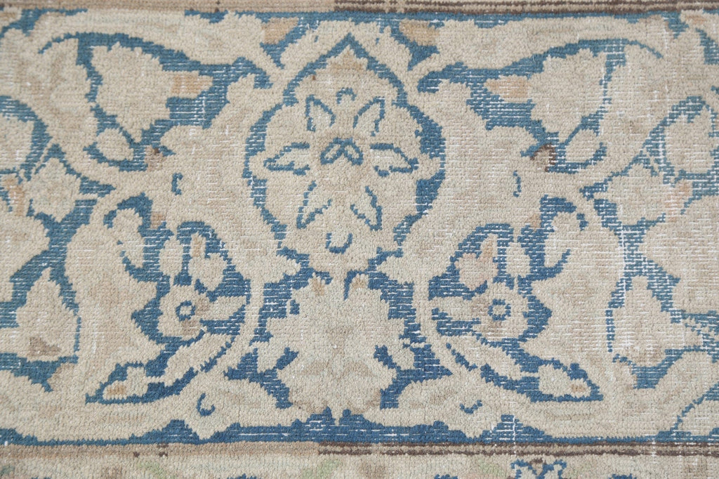 Muted Distressed Kerman Persian Area Rug 9x13