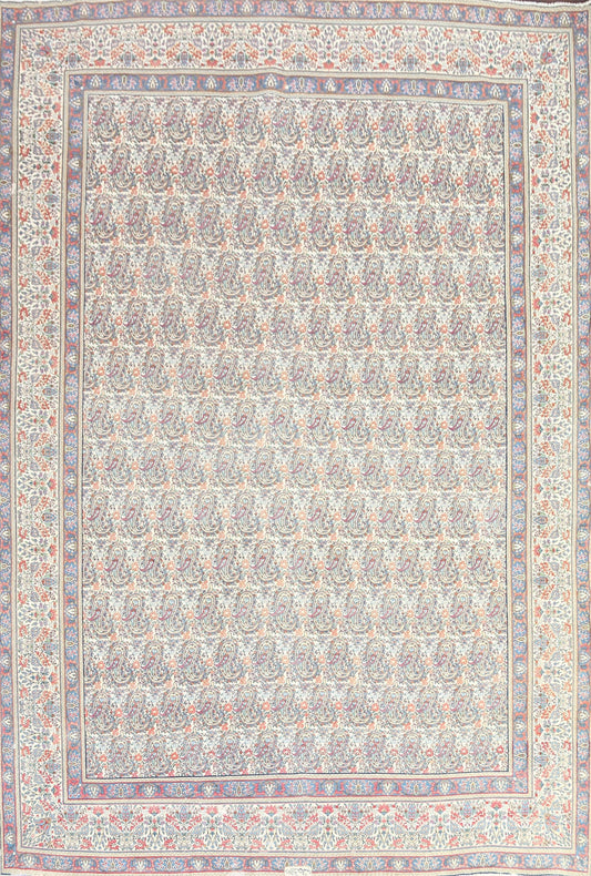 Muted Distressed Kerman Persian Area Rug 10x13