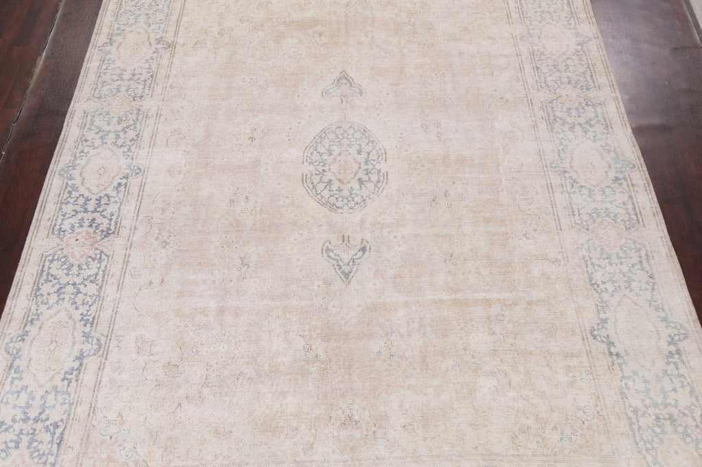 Muted Distressed Kerman Persian Area Rug 10x13