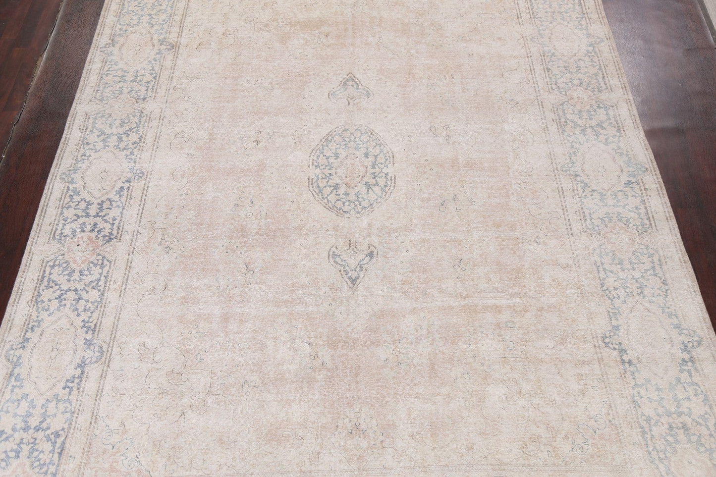 Muted Distressed Kerman Persian Area Rug 10x13