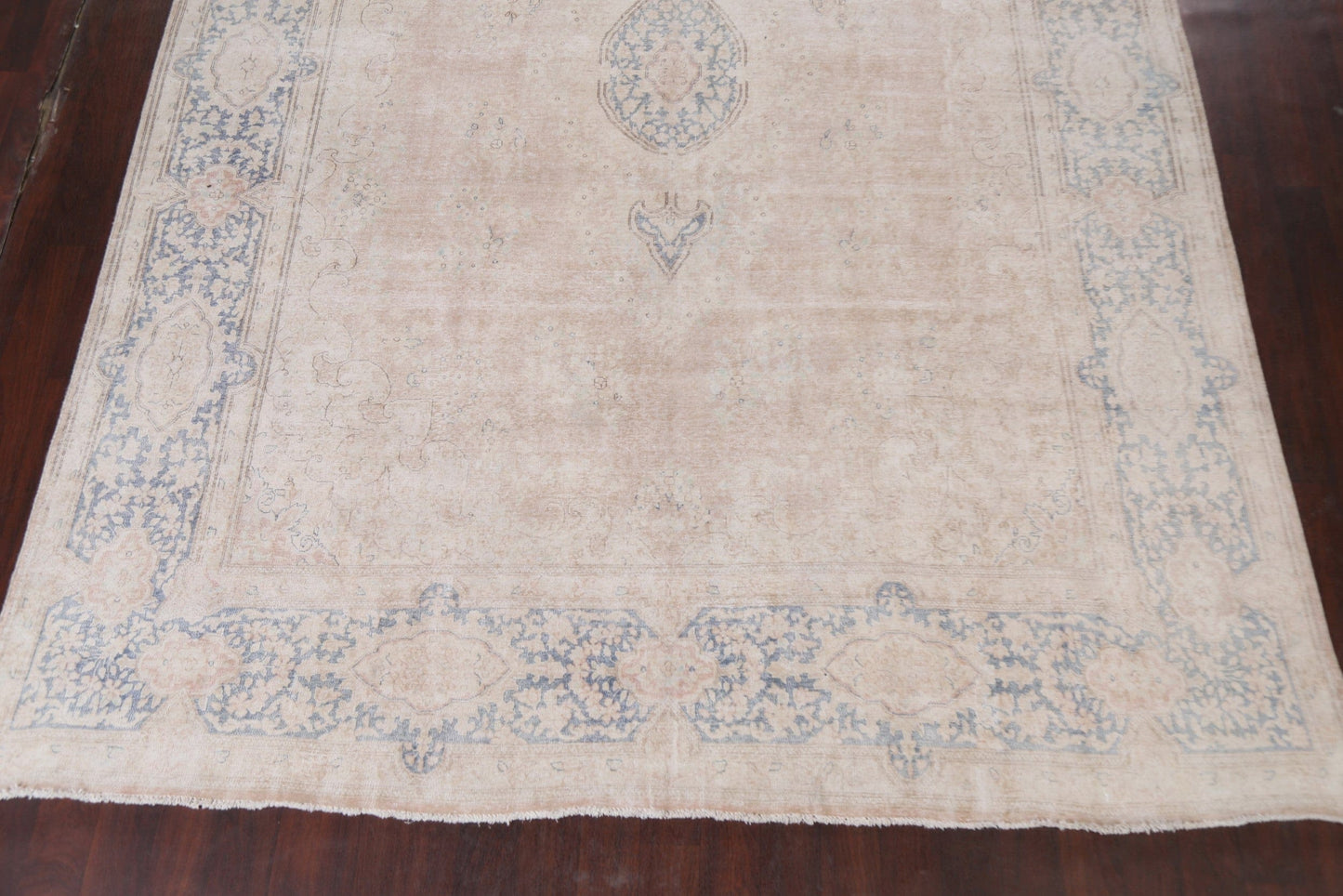 Muted Distressed Kerman Persian Area Rug 10x13