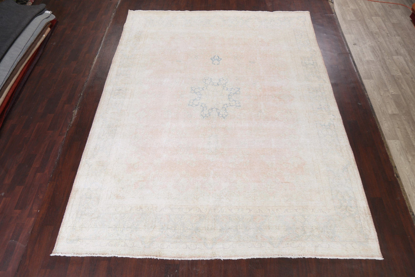 Muted Distressed Kerman Persian Area Rug 10x13