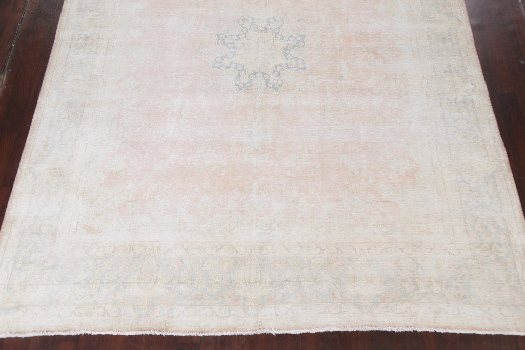 Muted Distressed Kerman Persian Area Rug 10x13