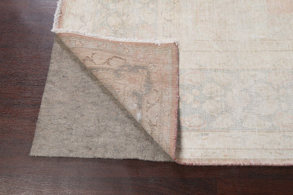 Muted Distressed Kerman Persian Area Rug 10x13