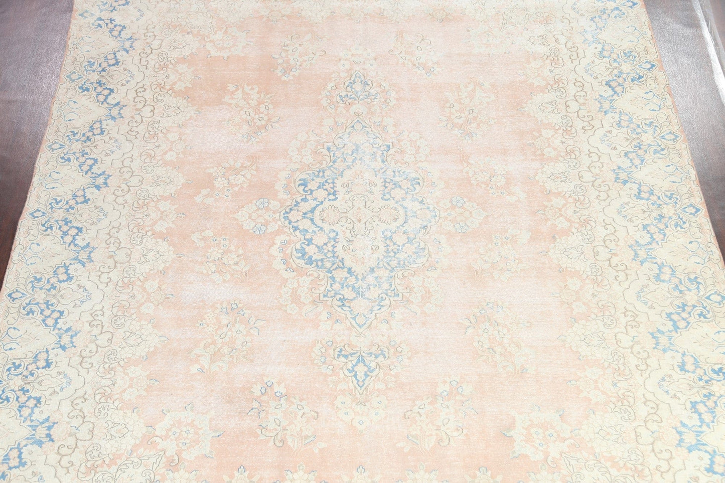 Muted Distressed Kerman Persian Area Rug 10x13