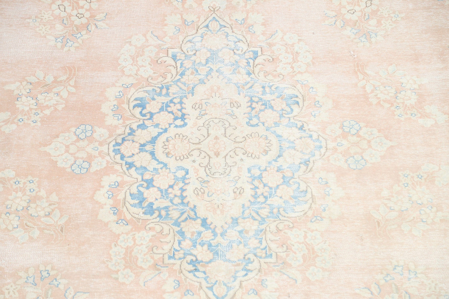 Muted Distressed Kerman Persian Area Rug 10x13