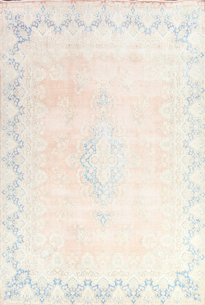 Muted Distressed Kerman Persian Area Rug 10x13