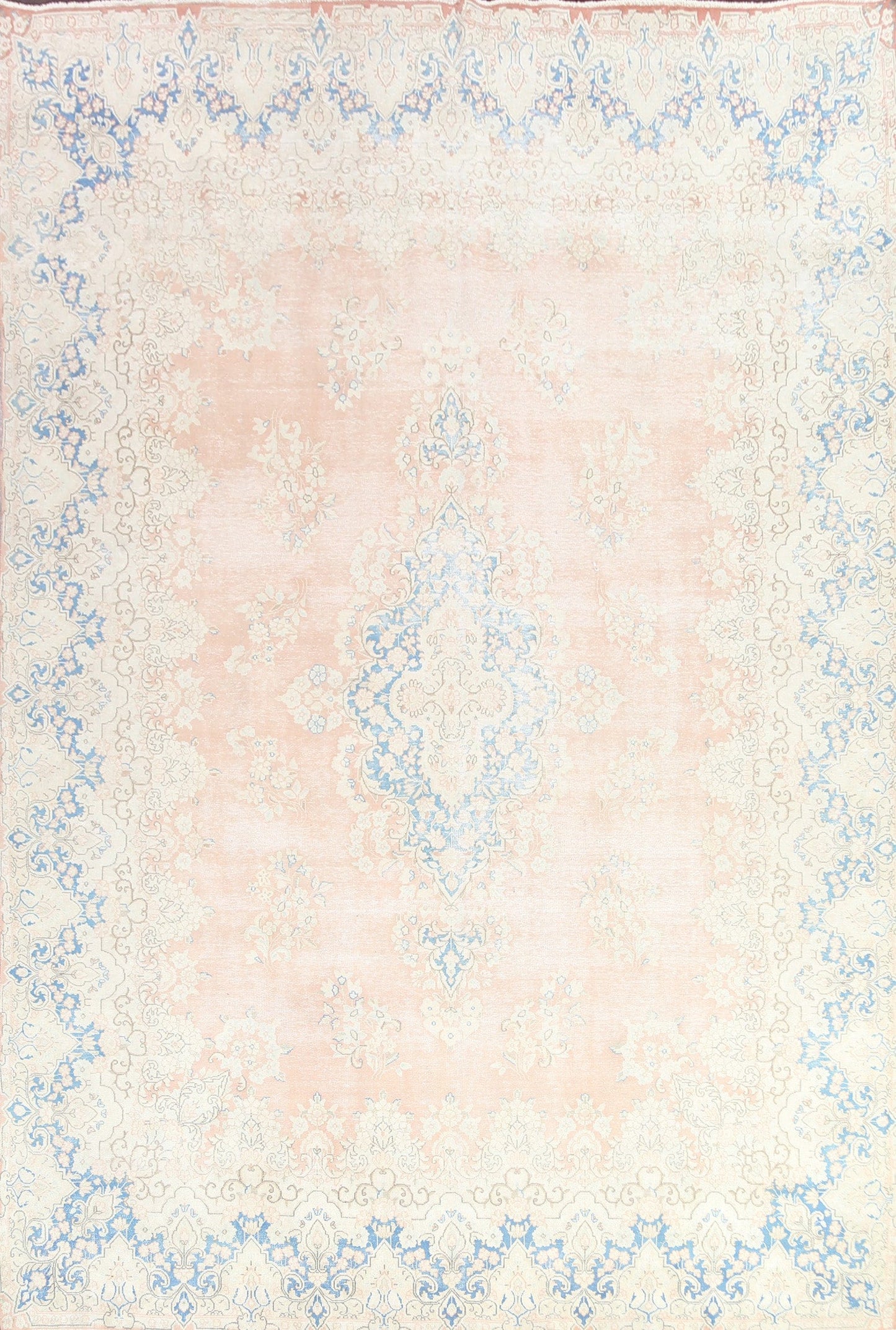 Muted Distressed Kerman Persian Area Rug 10x13