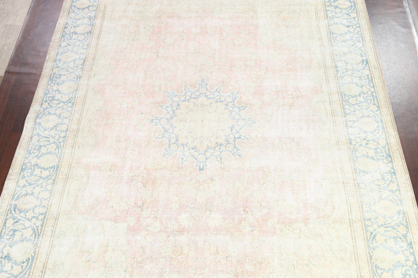 Muted Distressed Kerman Persian Area Rug 10x13