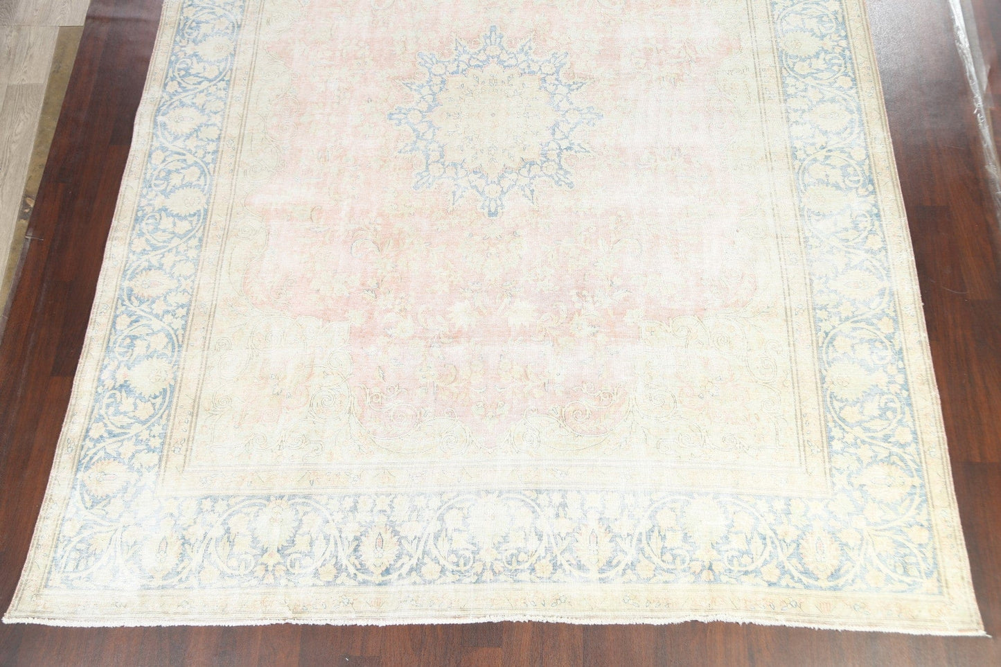 Muted Distressed Kerman Persian Area Rug 10x13