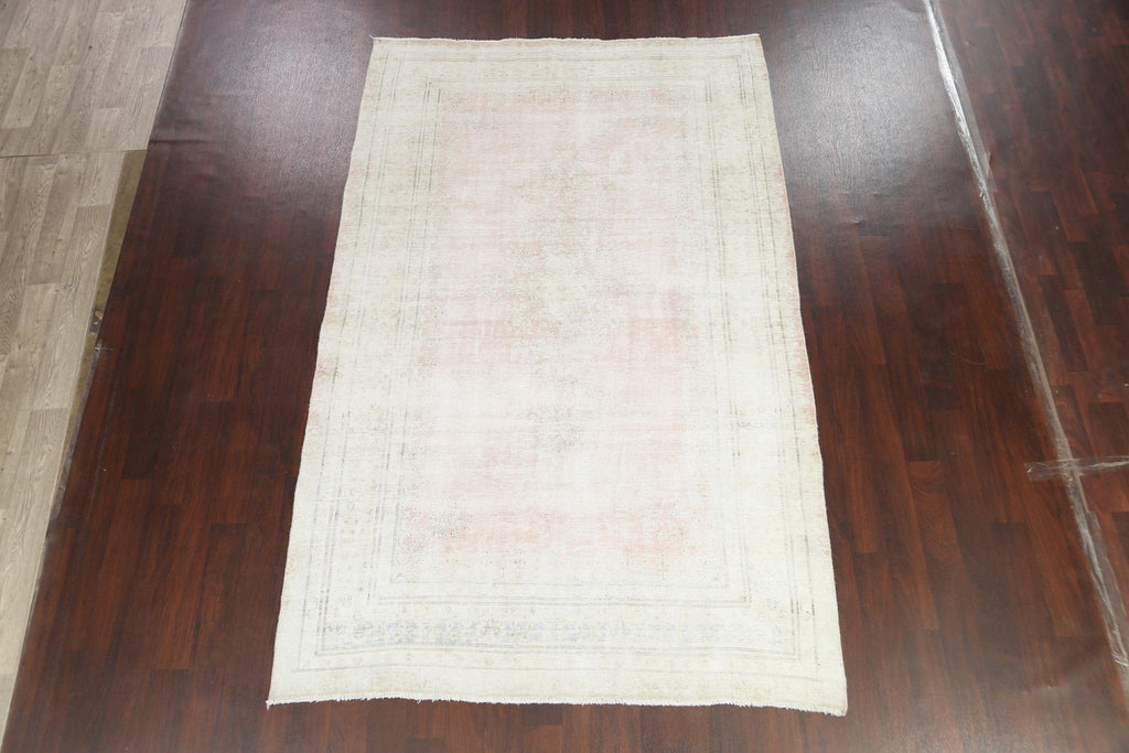 Muted Distressed Kerman Persian Area Rug 6x10