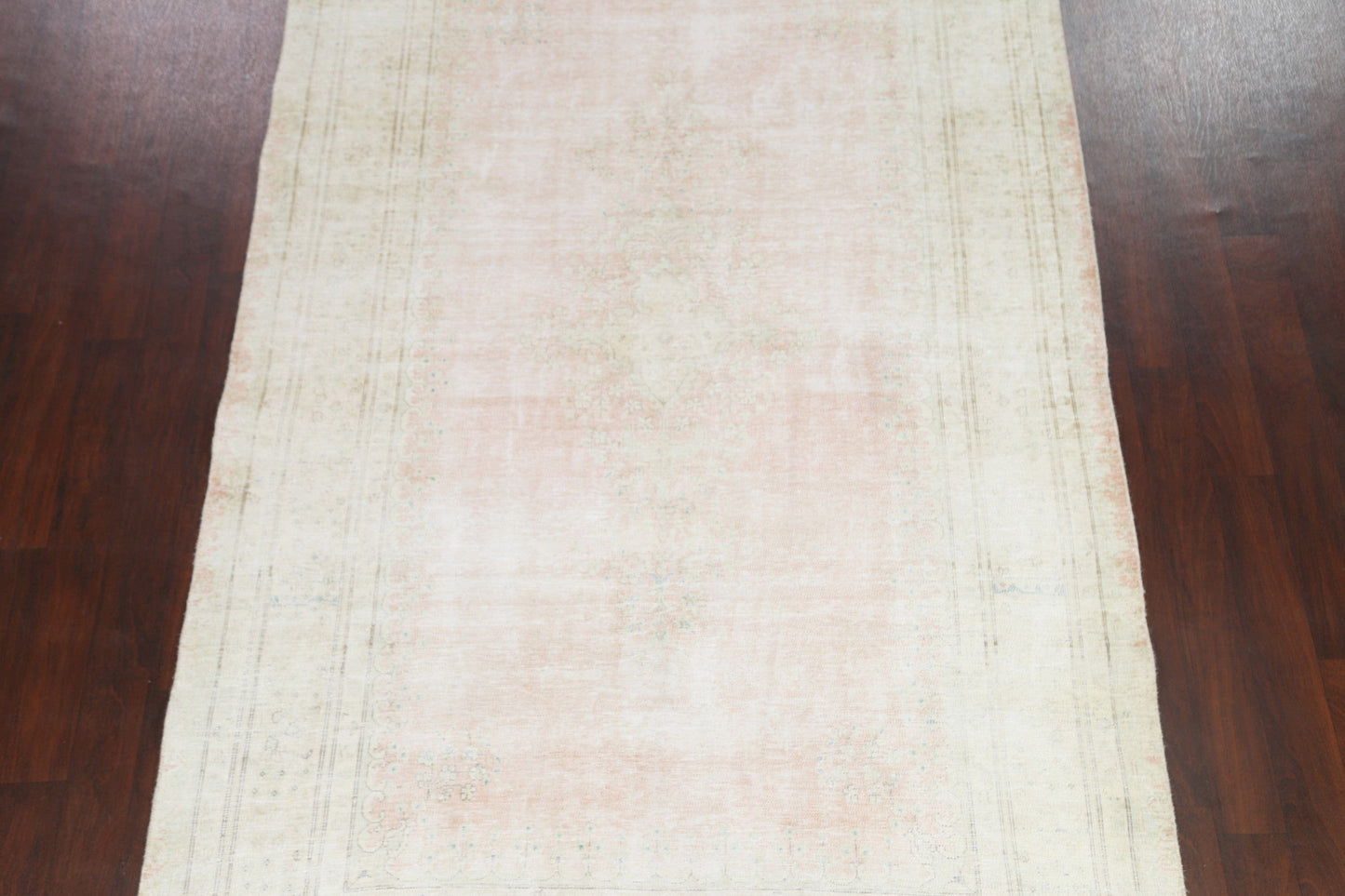 Muted Distressed Kerman Persian Area Rug 6x10