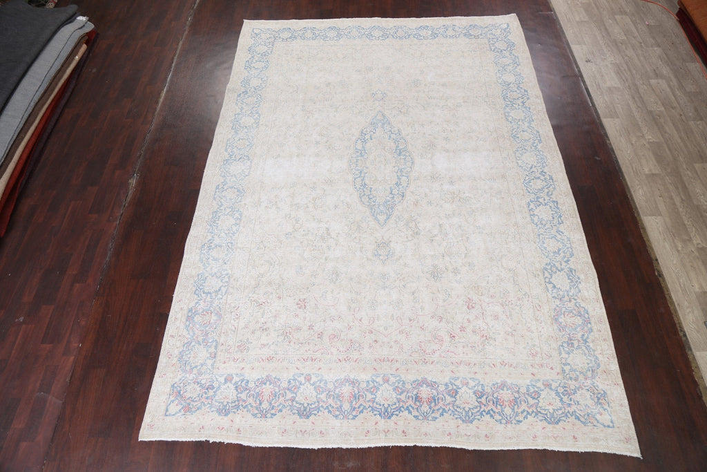 Distressed Kerman Persian Area Rug 9x13