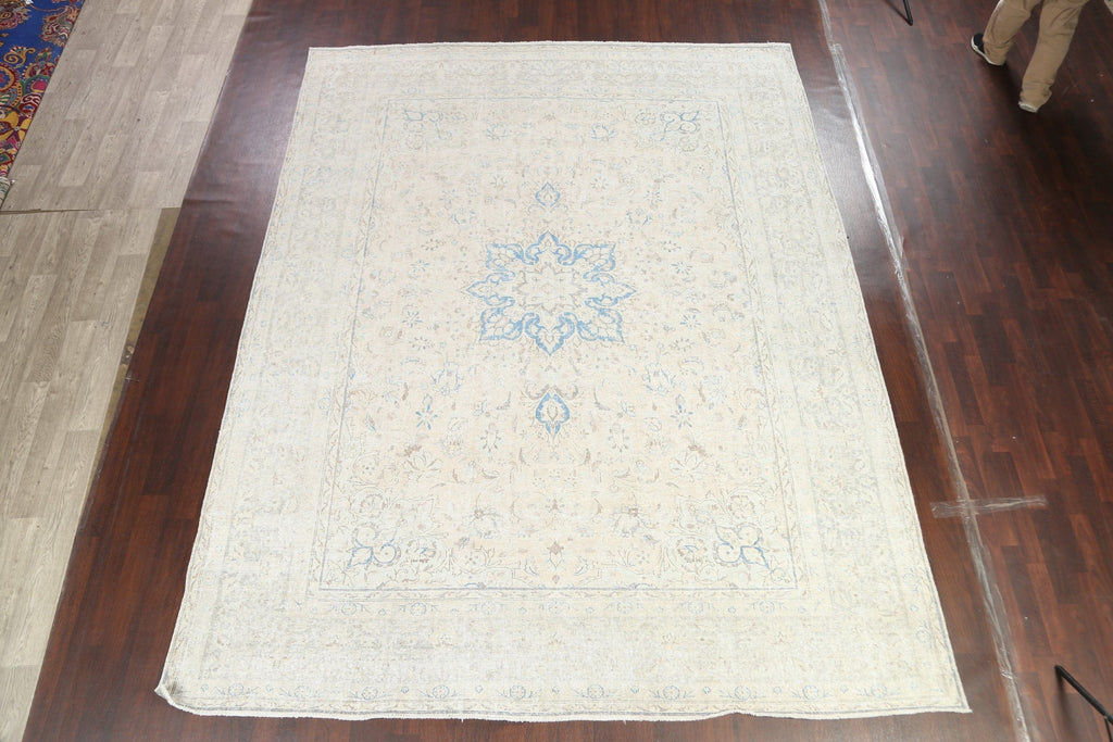 Muted Distressed Kerman Persian Area Rug 10x12