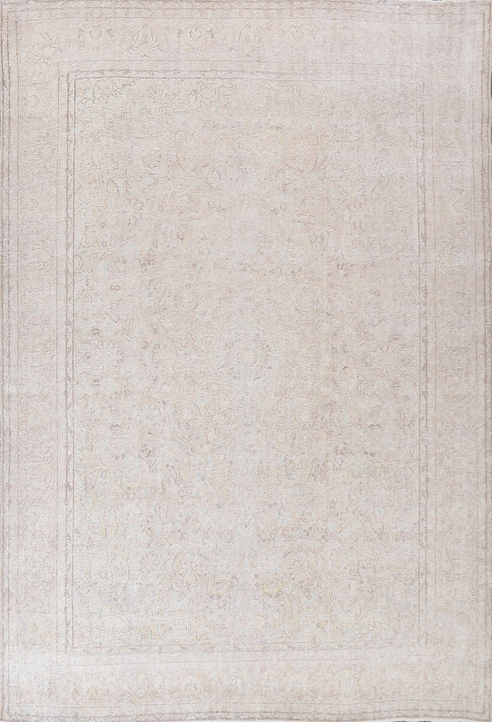 Muted Distressed Kerman Persian Area Rug 10x13