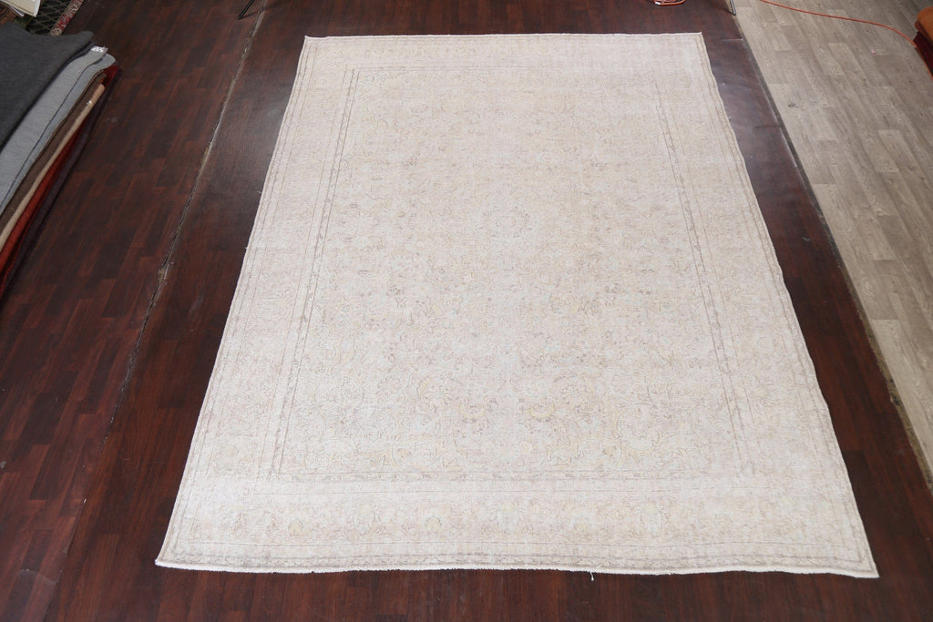 Muted Distressed Kerman Persian Area Rug 10x13