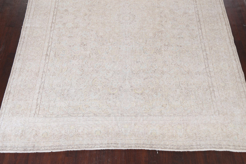 Muted Distressed Kerman Persian Area Rug 10x13