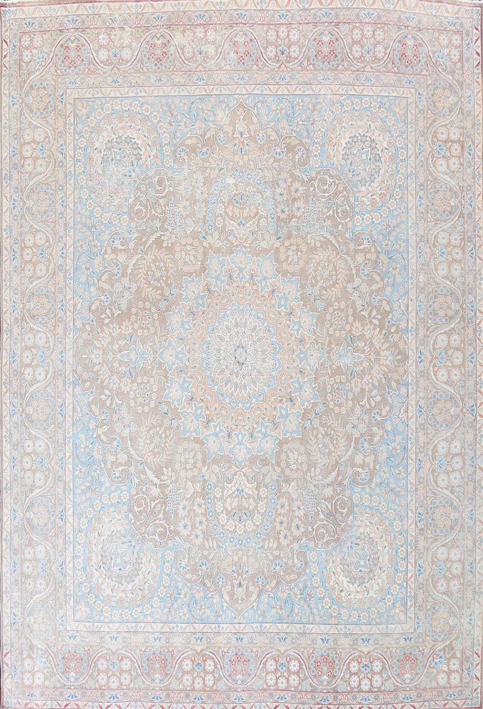 Muted Distressed Kerman Persian Area Rug 10x13