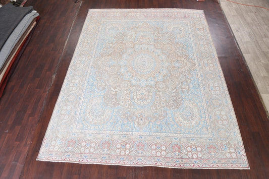 Muted Distressed Kerman Persian Area Rug 10x13