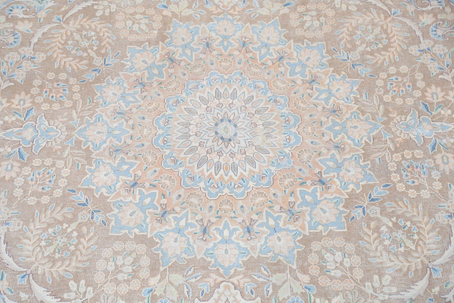 Muted Distressed Kerman Persian Area Rug 10x13