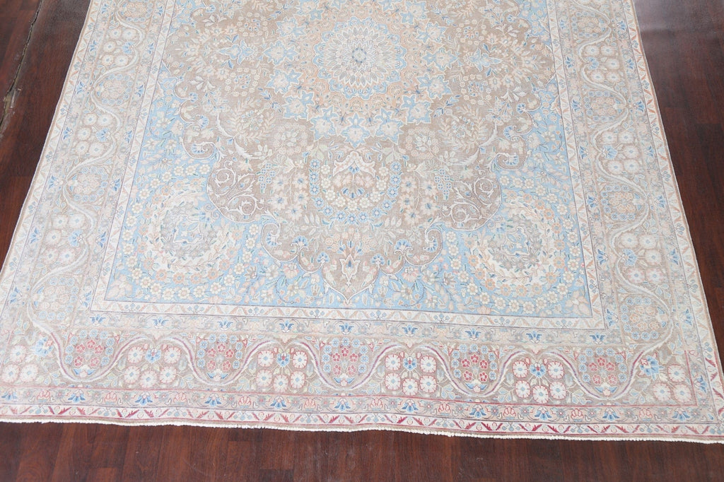 Muted Distressed Kerman Persian Area Rug 10x13