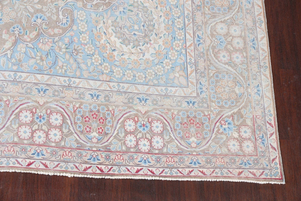 Muted Distressed Kerman Persian Area Rug 10x13