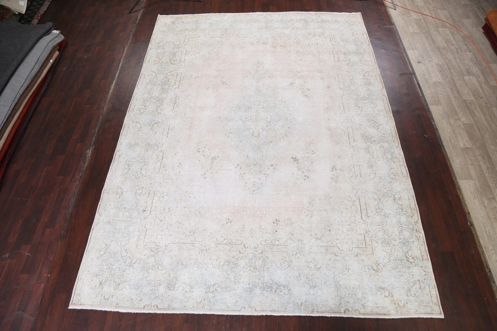 Muted Distressed Kerman Persian 10x13 Rug