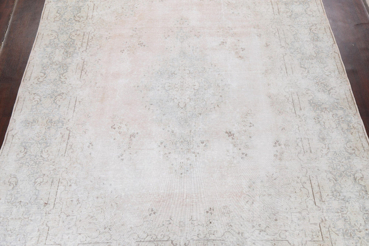 Muted Distressed Kerman Persian 10x13 Rug