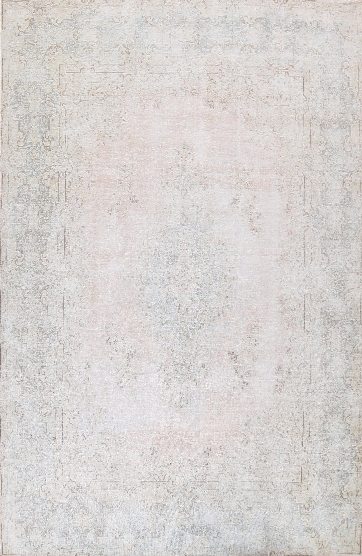 Muted Distressed Kerman Persian 10x13 Rug