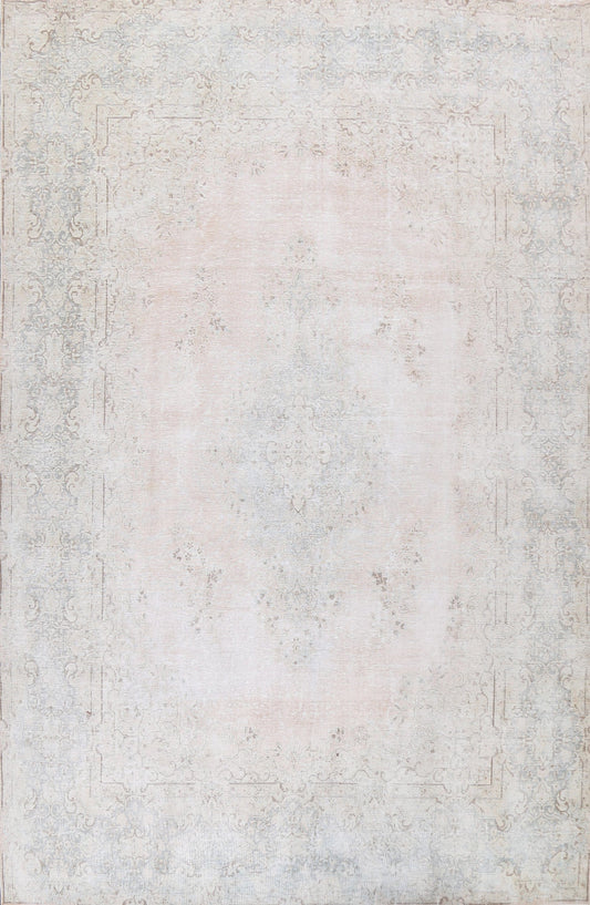 Muted Distressed Kerman Persian 10x13 Rug