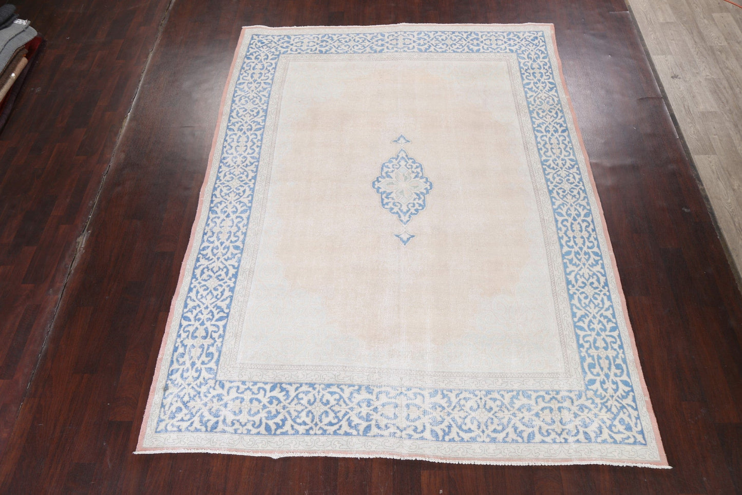 Muted Distressed Kerman Persian Area Rug 8x11