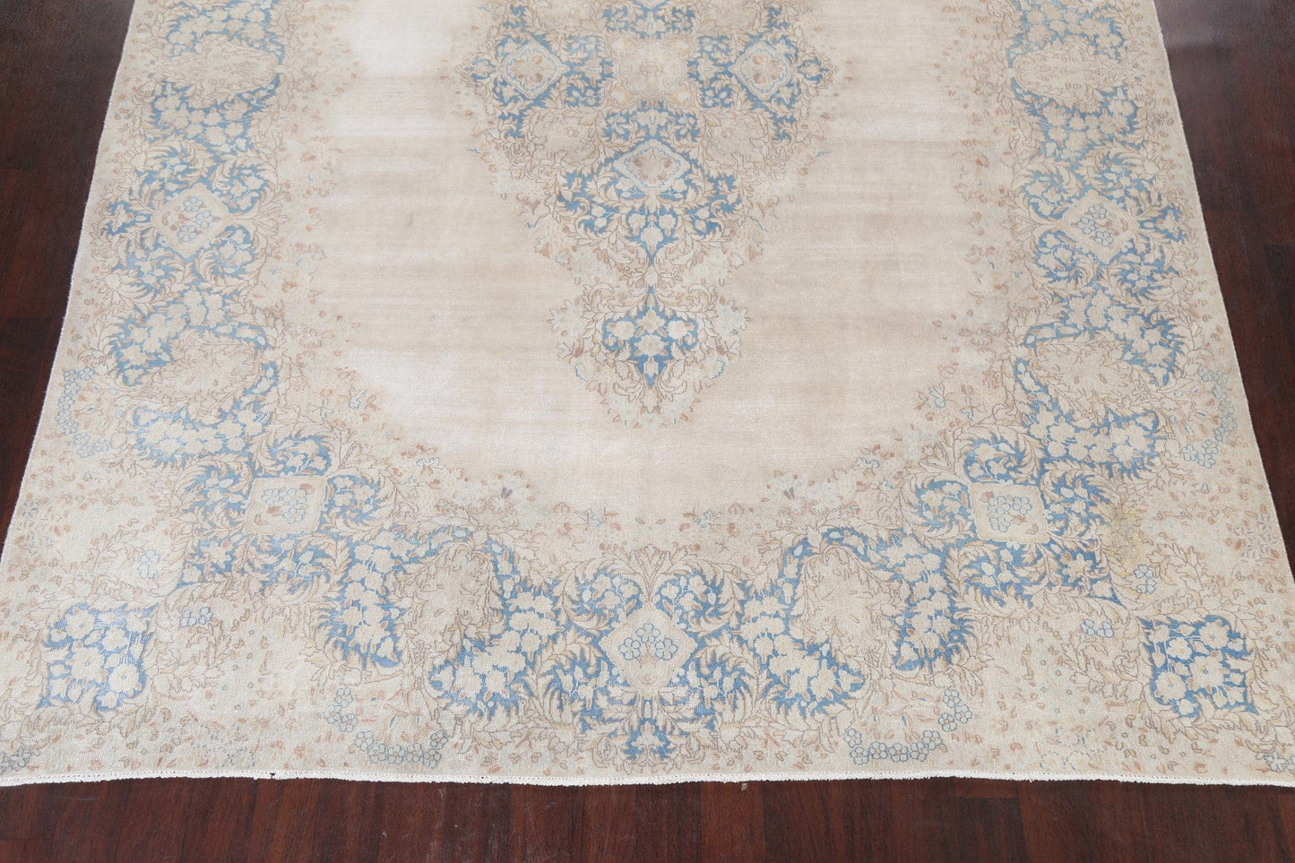 Muted Distressed Kerman Persian Handmade Rug 9x12