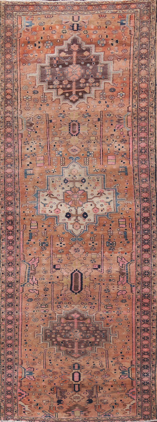 Heriz Persian Hand-Knotted Rug 4x11