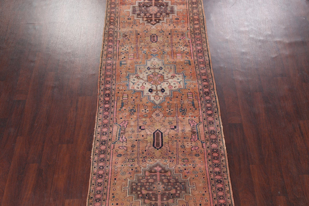 Heriz Persian Hand-Knotted Rug 4x11