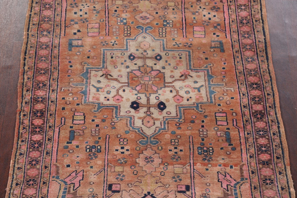 Heriz Persian Hand-Knotted Rug 4x11