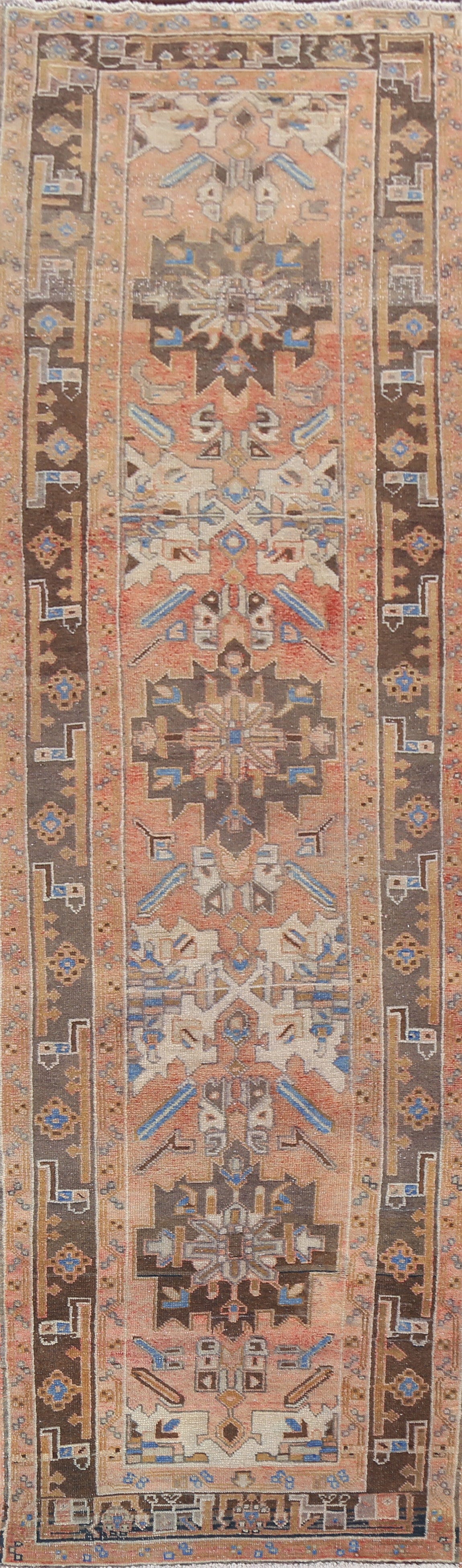 Handmade Runner Heriz Persian Rug 3x13